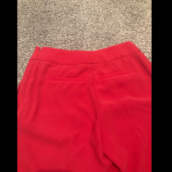 JCrew size 2 red pleated ankle length pant - Picture 5 of 6